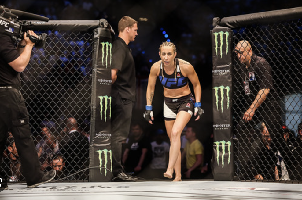 Heather Jo Clark entering the UFC Octagon